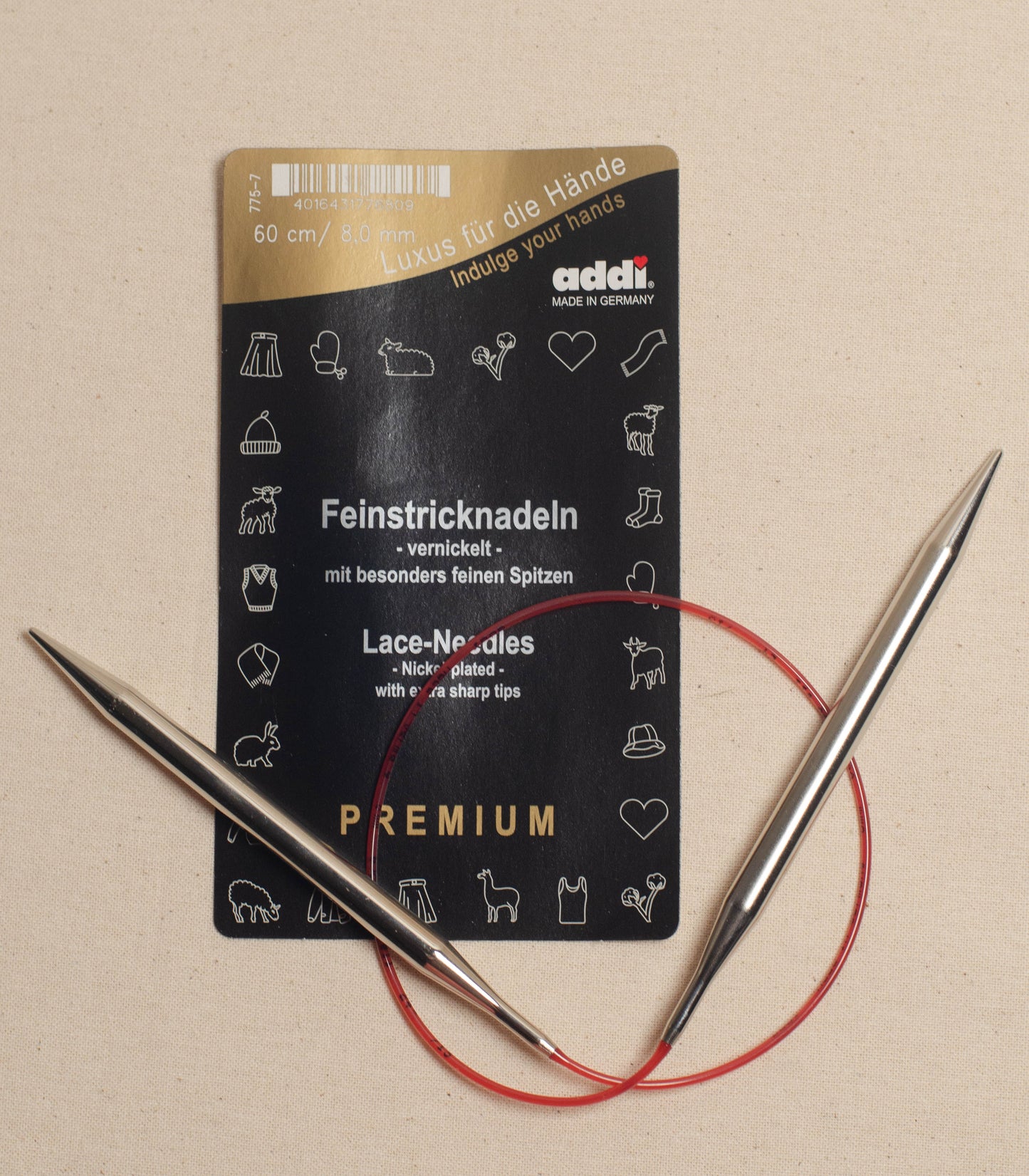 60cm/ 8.0mm Addi Circular Lace Knitting Needles