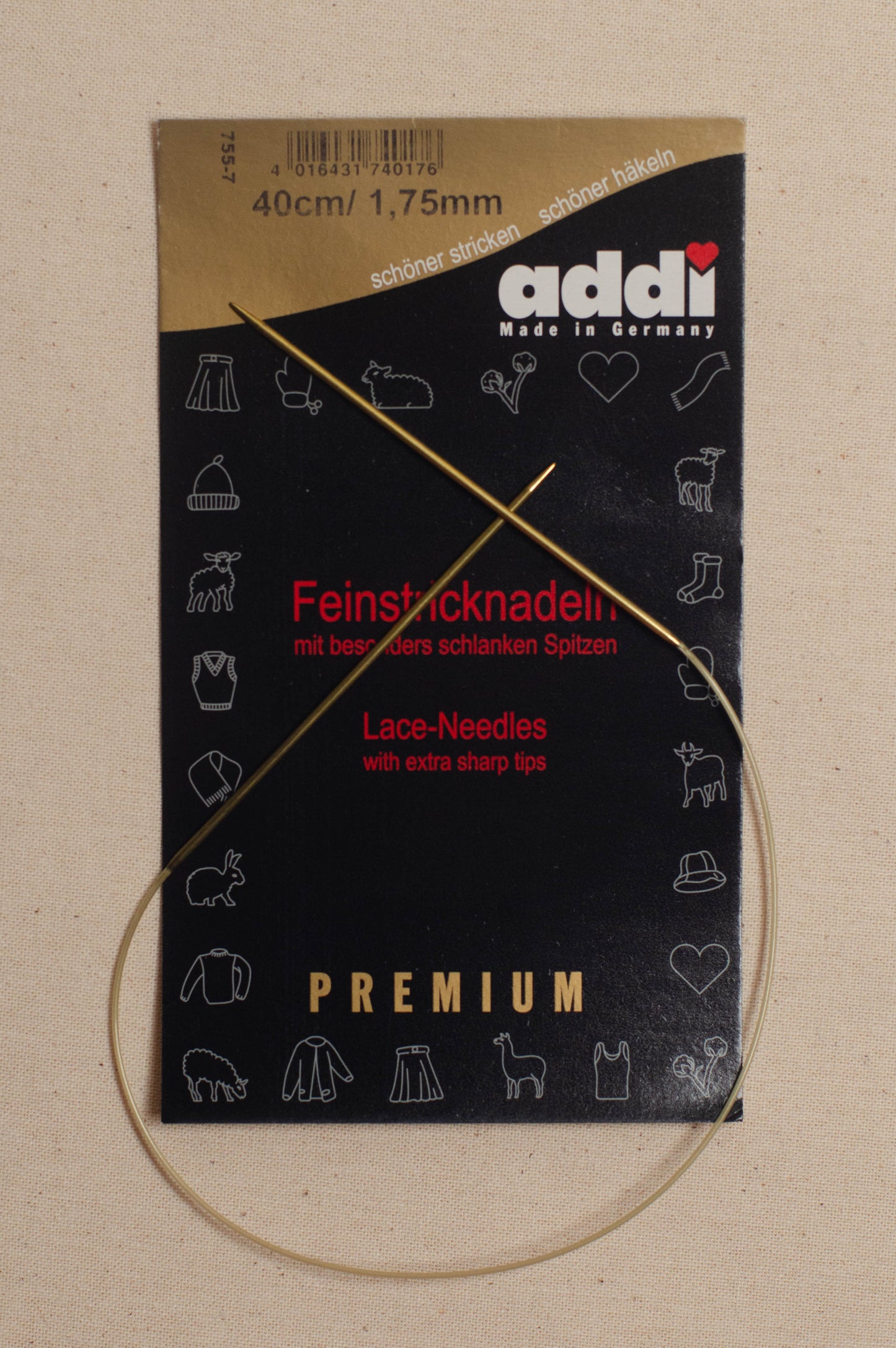 40cm/ 1.75mm Addi Circular Lace knitting Needles