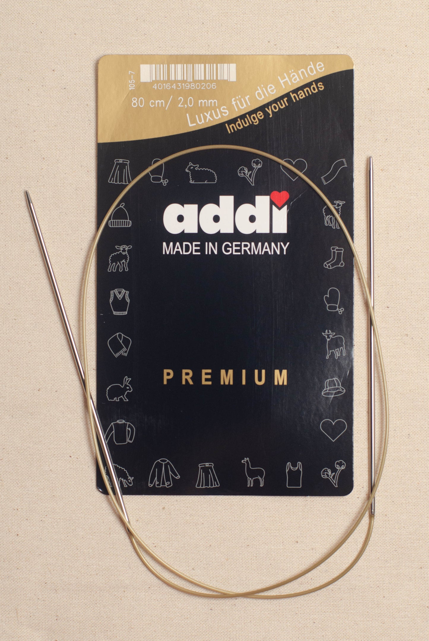 80cm/ 2.0mm Addi Circular Knitting Needles