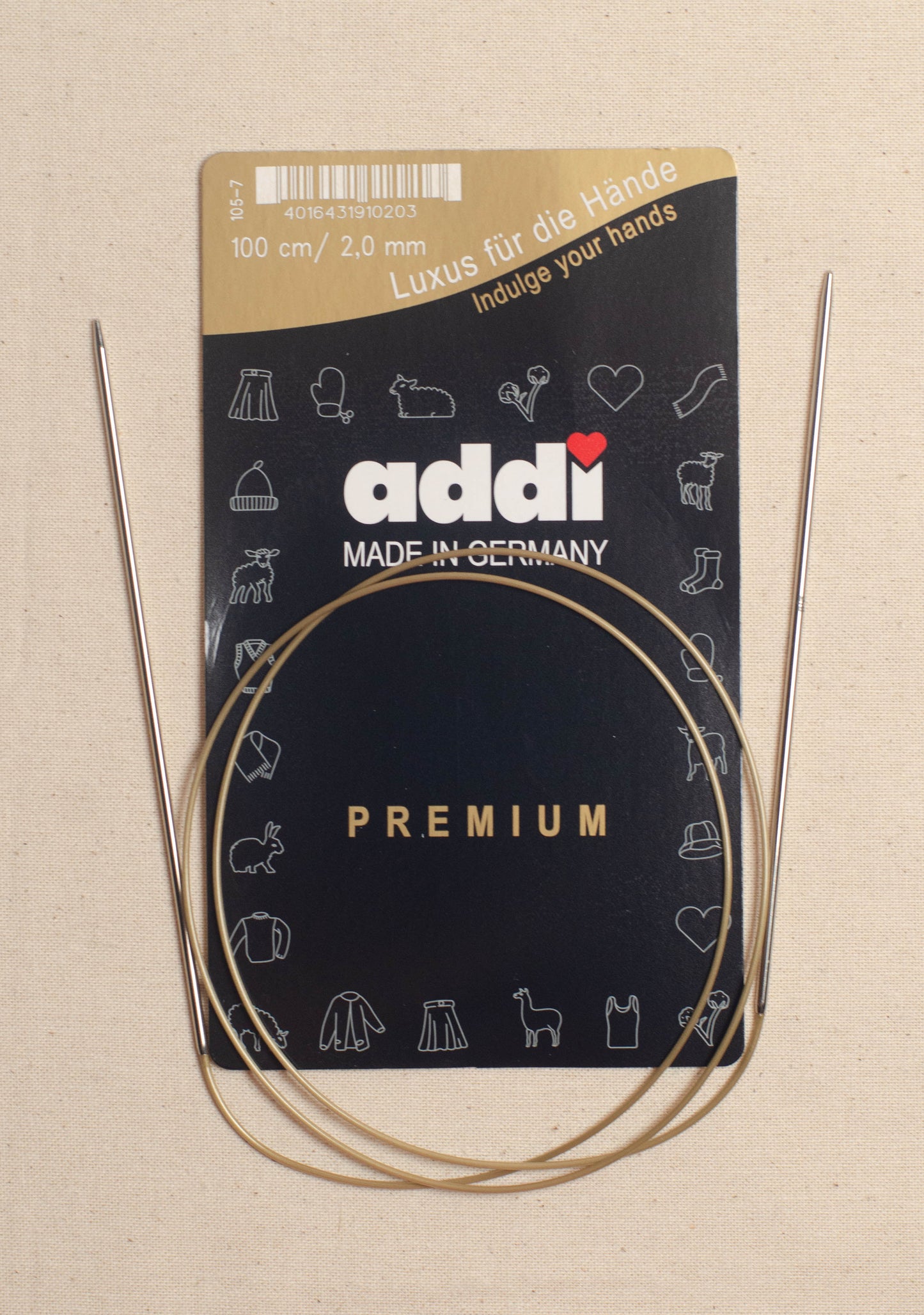 100cm/ 2.0mm Addi Circular Knitting Needles