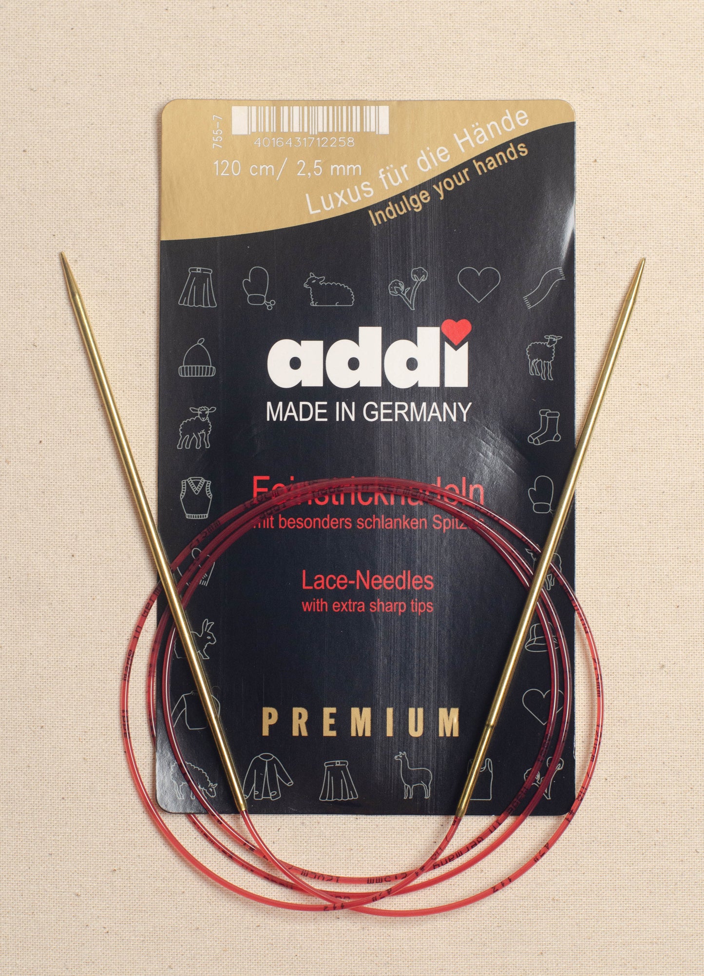 120cm/ 2.5mm Addi Lace Circular Knitting Needles