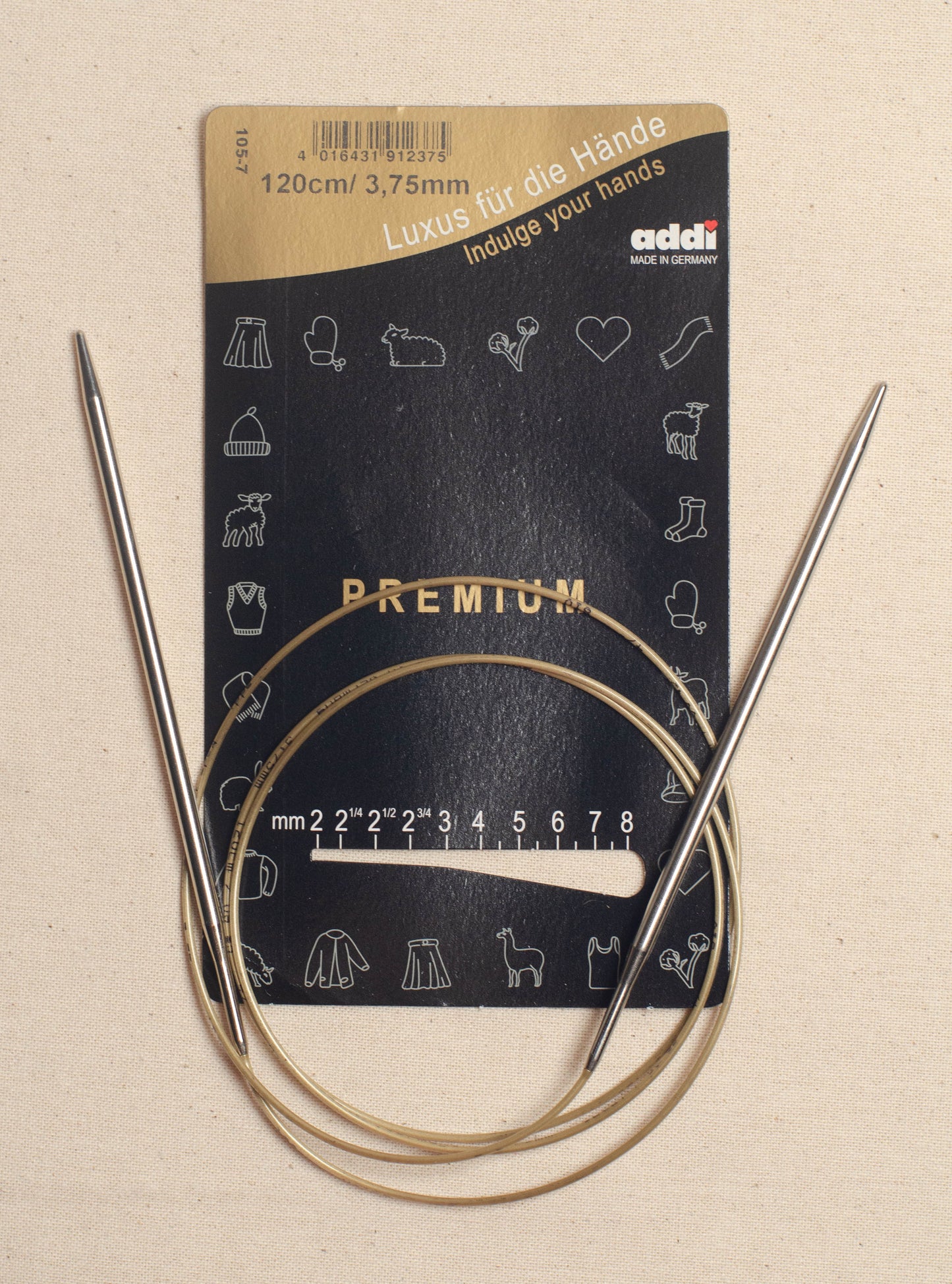 120cm/ 3.75mm Addi Lace Circular Knitting Needles
