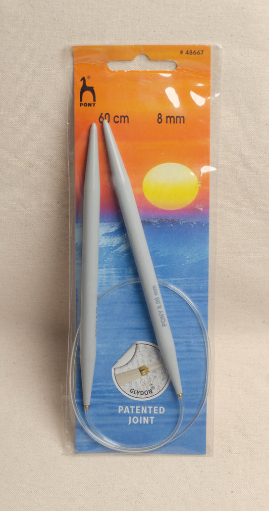 60cm/ 8.0mm Pony Classic Fixed Circular Knitting Needles