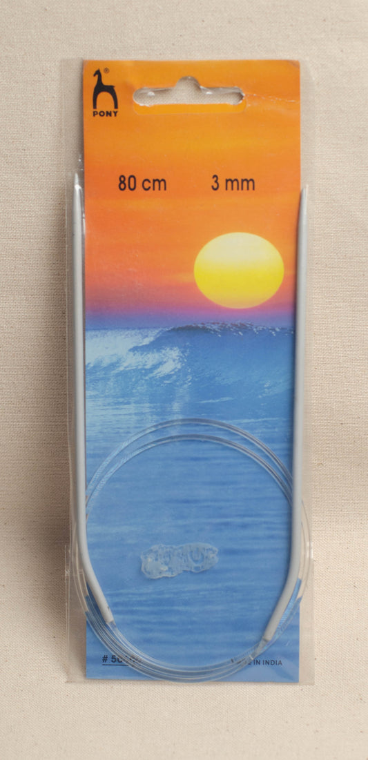 80cm/ 3.0mm Pony Classic Fixed Circular Knitting Needles