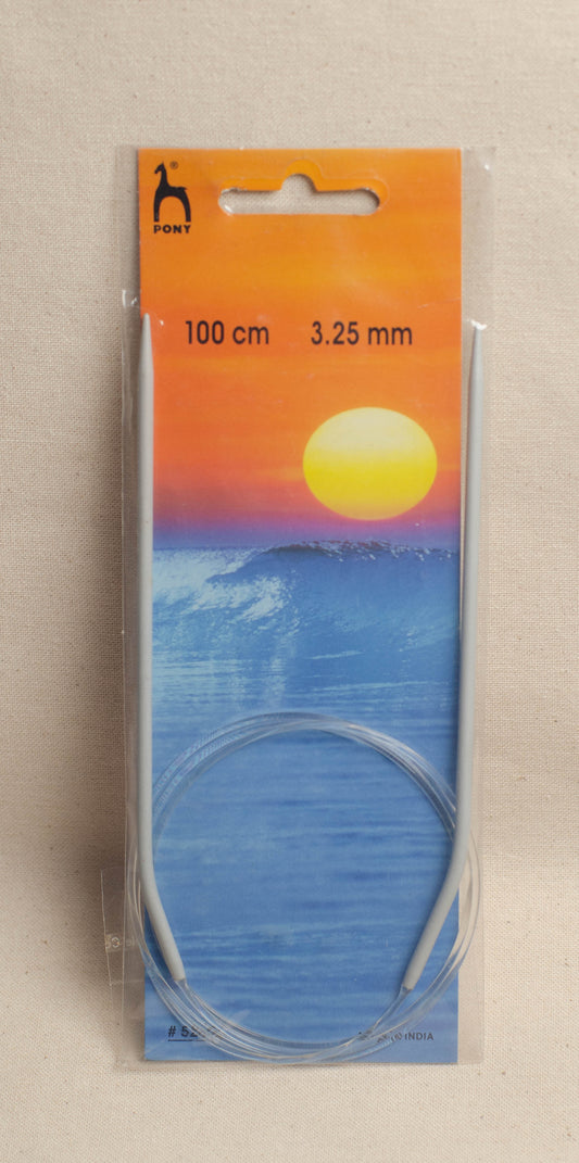 100cm/ 3.25mm Pony Classic Fixed Circular Knitting Needles