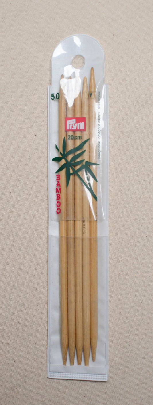 Prym 20cm Bamboo Double Point Knitting Needles - 20cm X 5mm