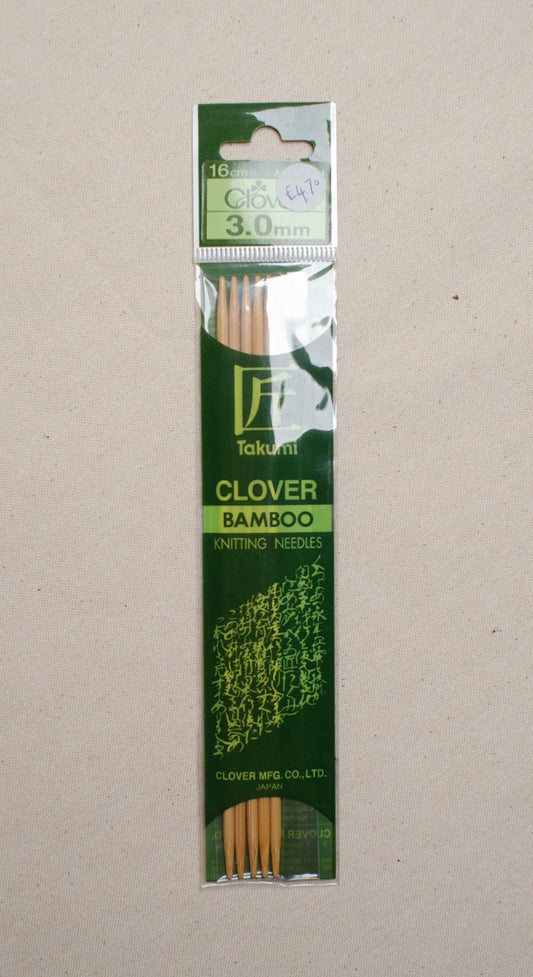 Clover 16cm Double Point Knitting Needles - 16cm X 3mm