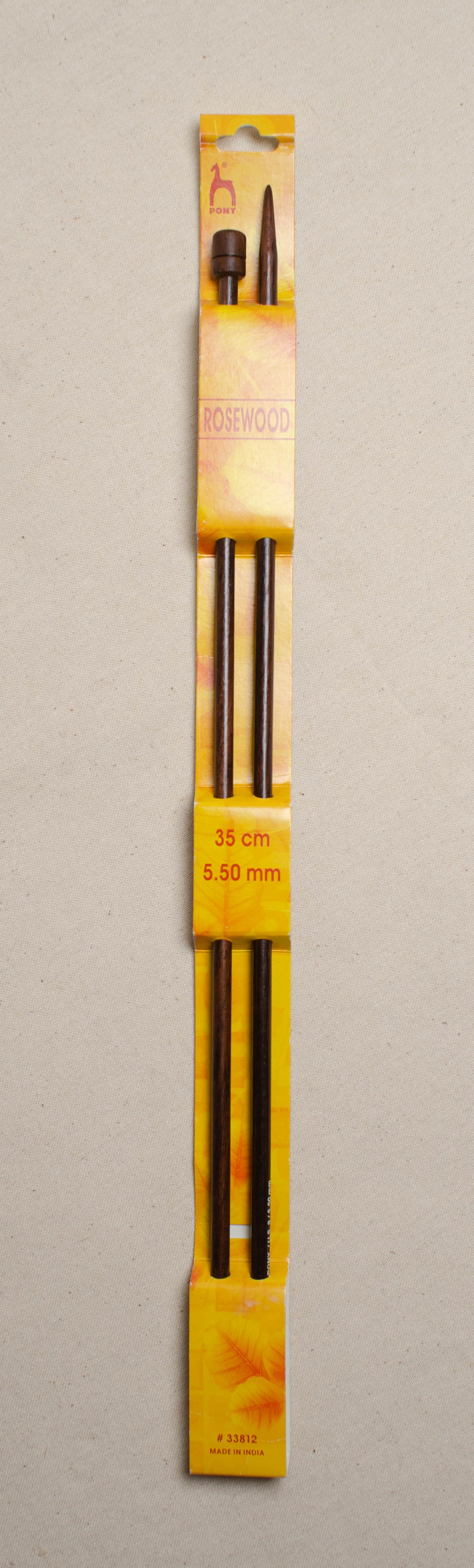 Pony Rosewood 35cm Knitting Needles - 35cm X 5.50mm