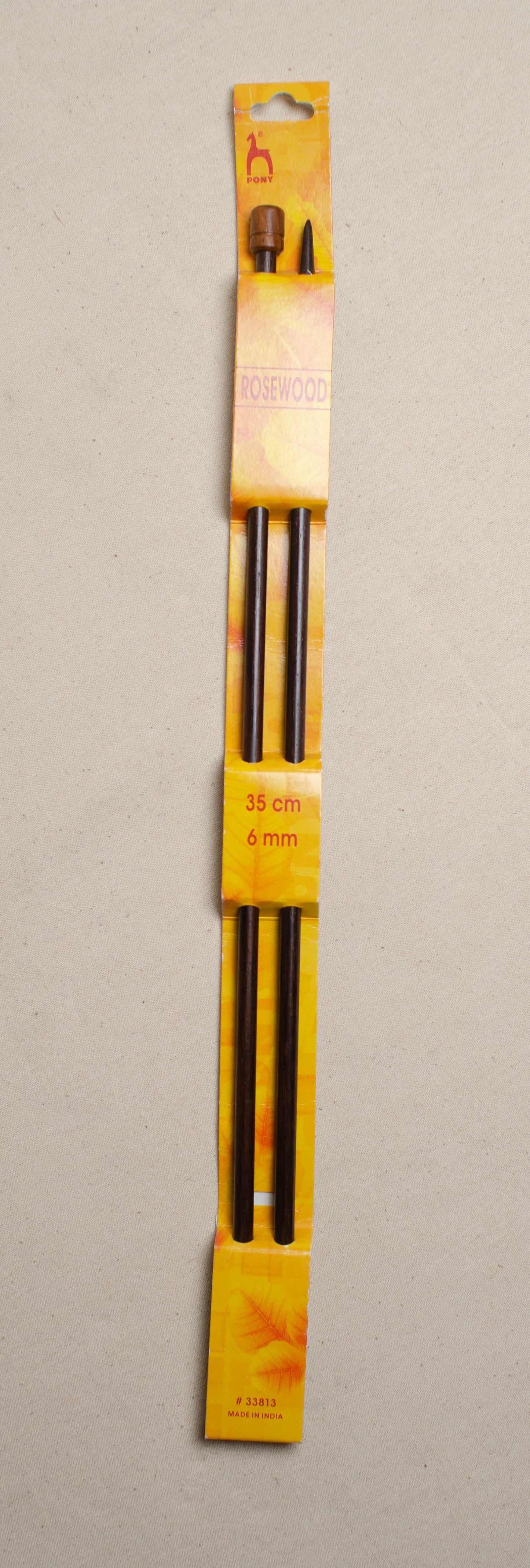 Pony Rosewood 35cm Knitting Needles - 35cm X 6.00mm
