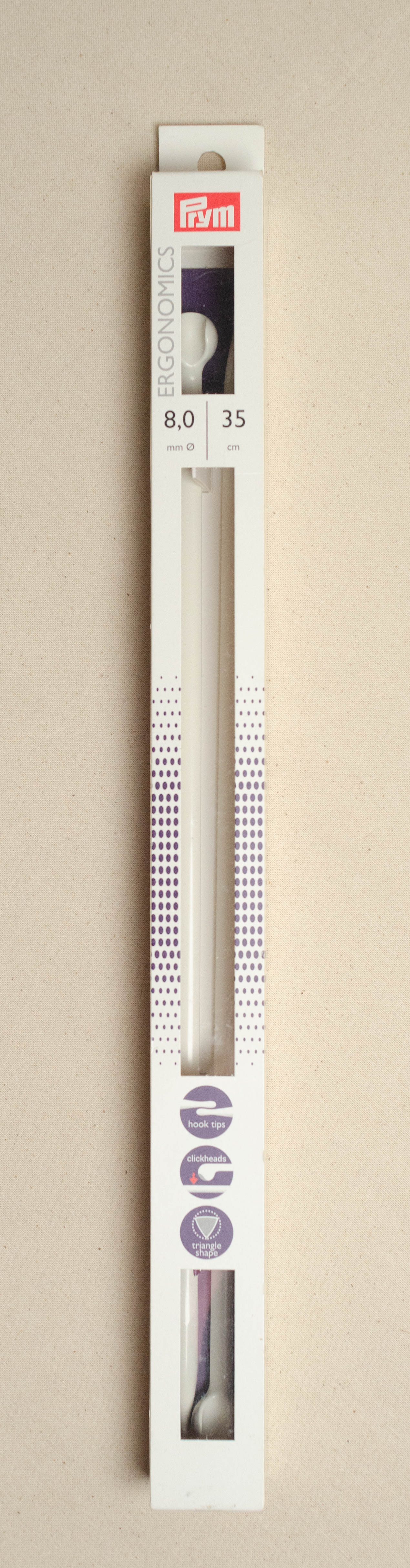 Prym Ergonomics 35cm Knitting Needles - 35cm X 8.0mm