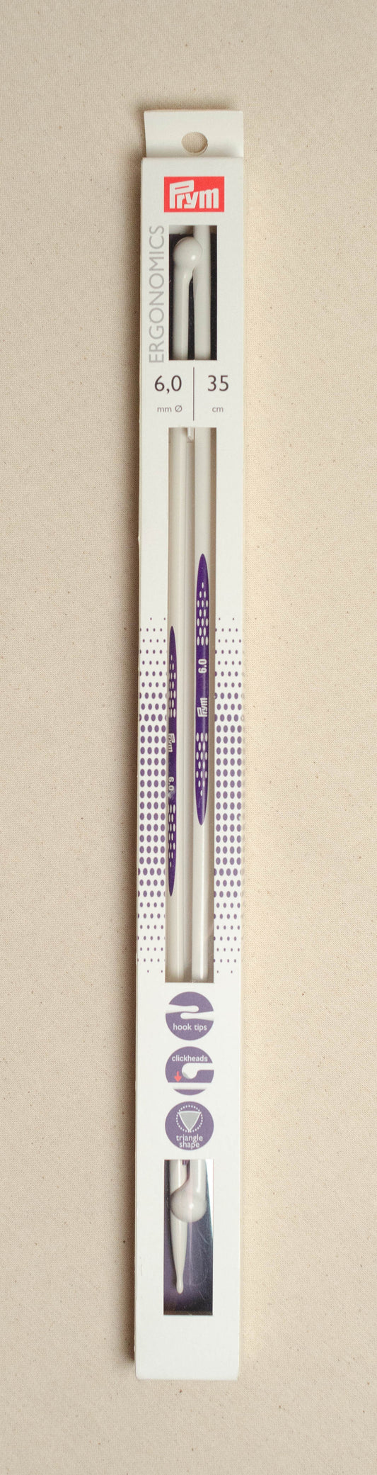 Prym Ergonomics 35cm Knitting Needles - 35cm X 6.0mm