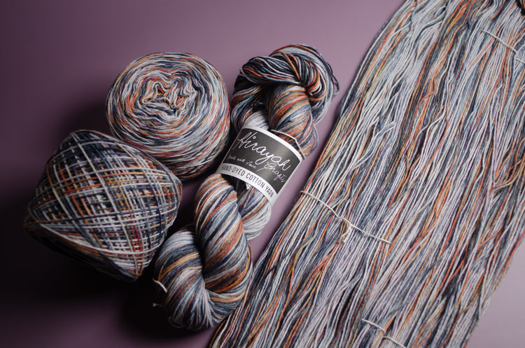 Sport weight yarn with six pieces available