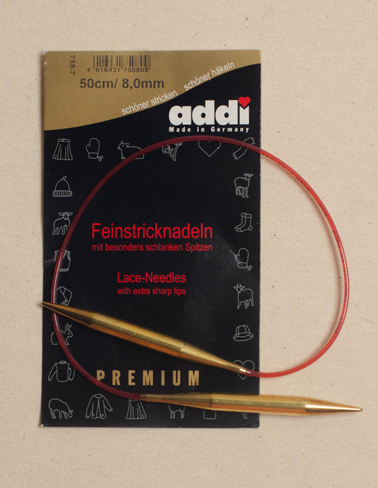50cm/ 8.0mm Addi Circular Lace Knitting Needles