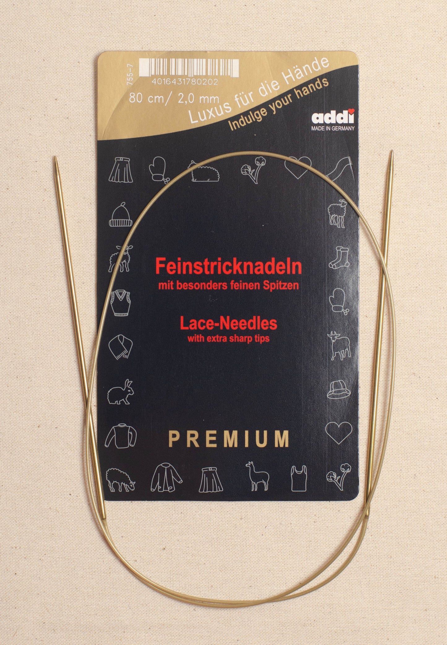 80cm/ 2.0mm Addi Circular Lace Knitting Needles