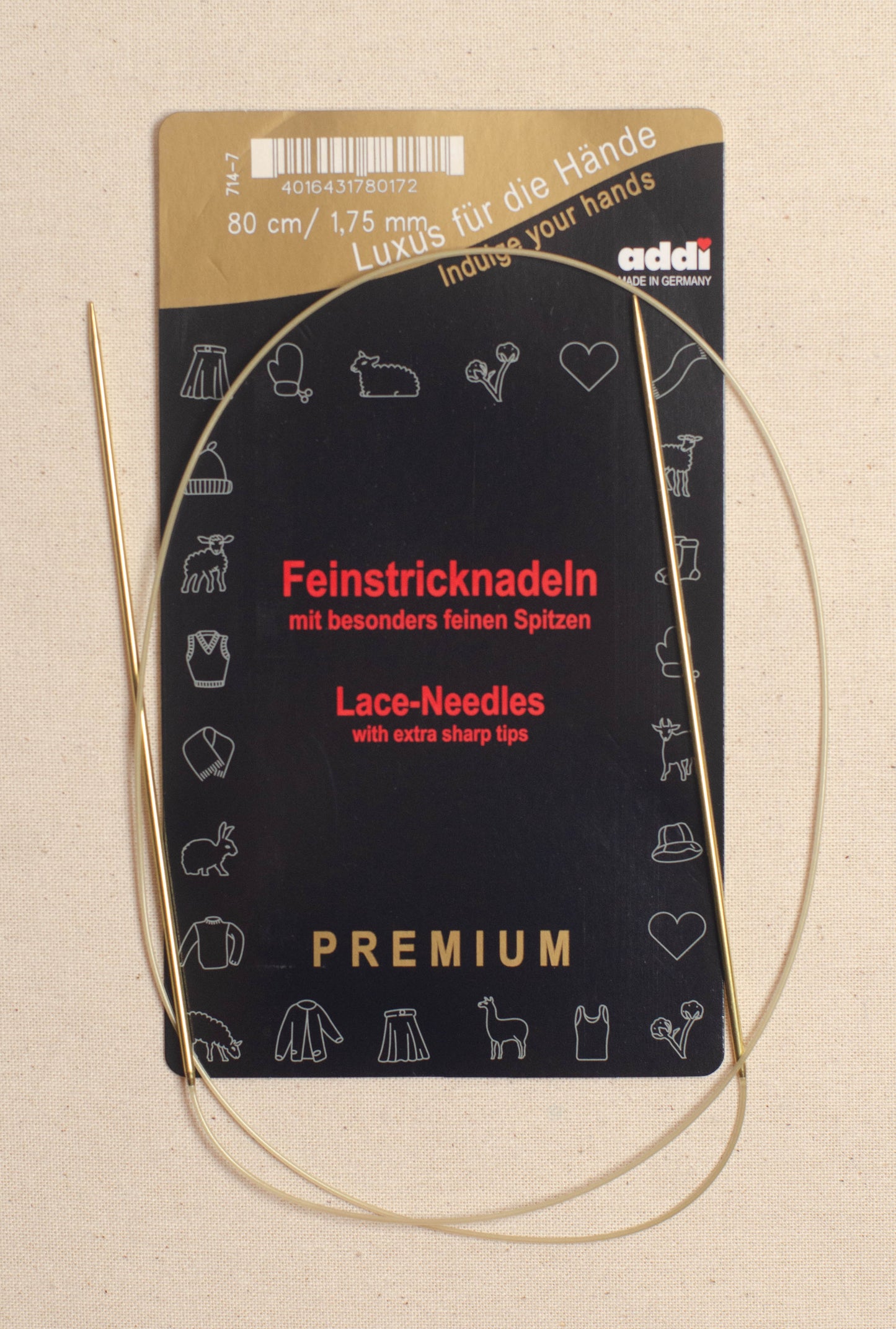 80cm/ 1.75mm Addi Circular Lace Knitting Needles