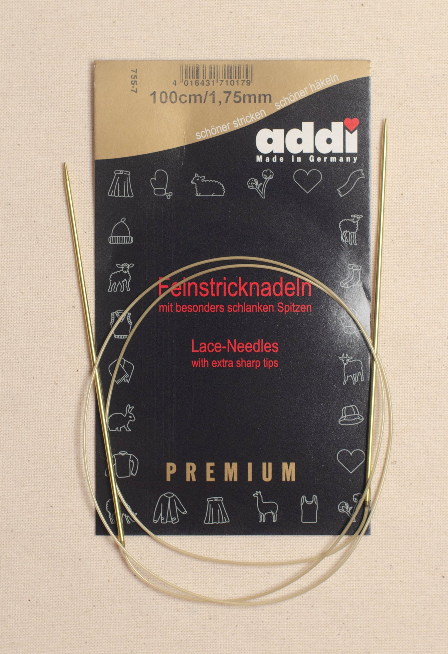 100cm/ 1.75mm Addi Circular Lace Knitting Needles