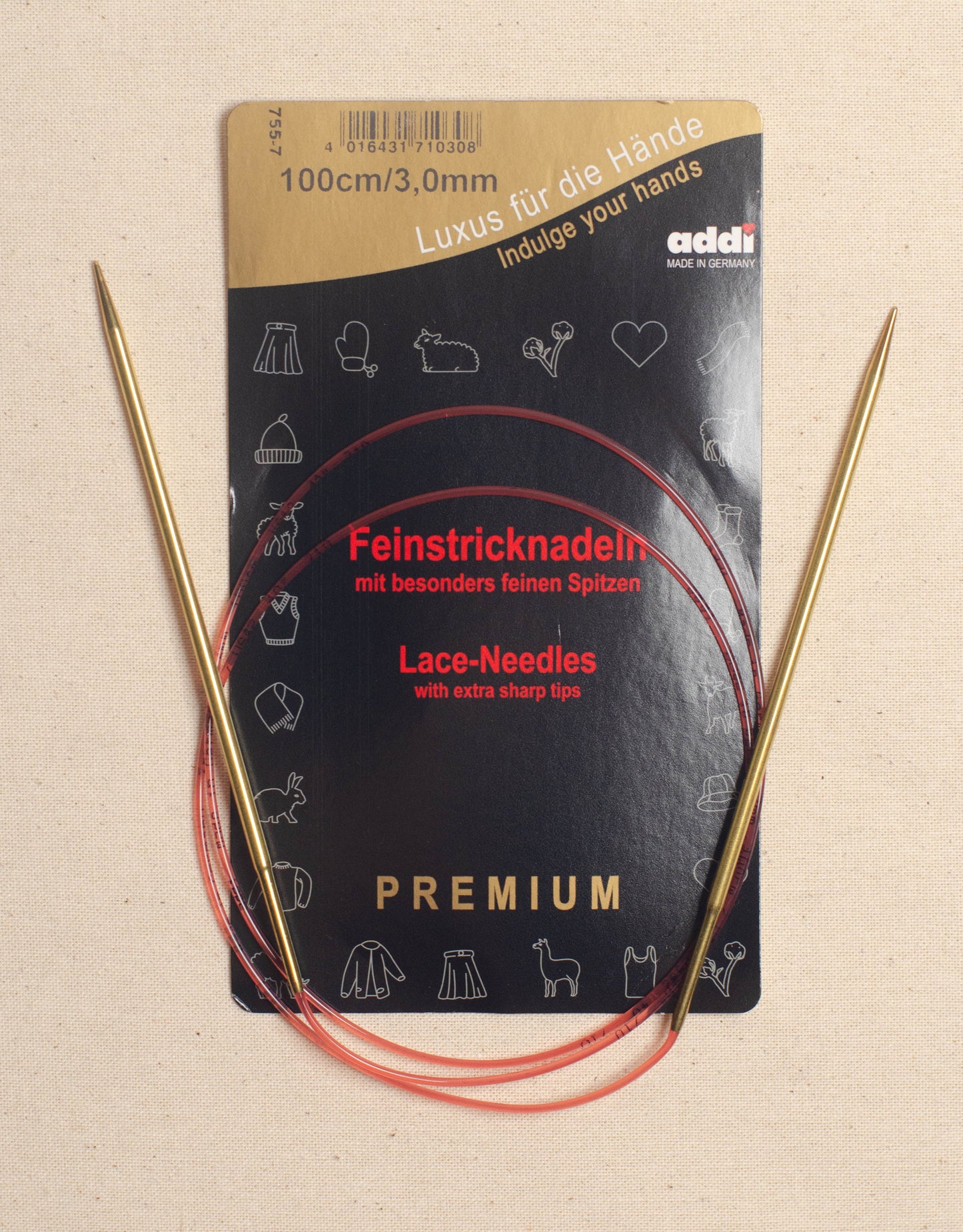 100cm/ 3.0mm Addi Circular Lace Knitting Needles