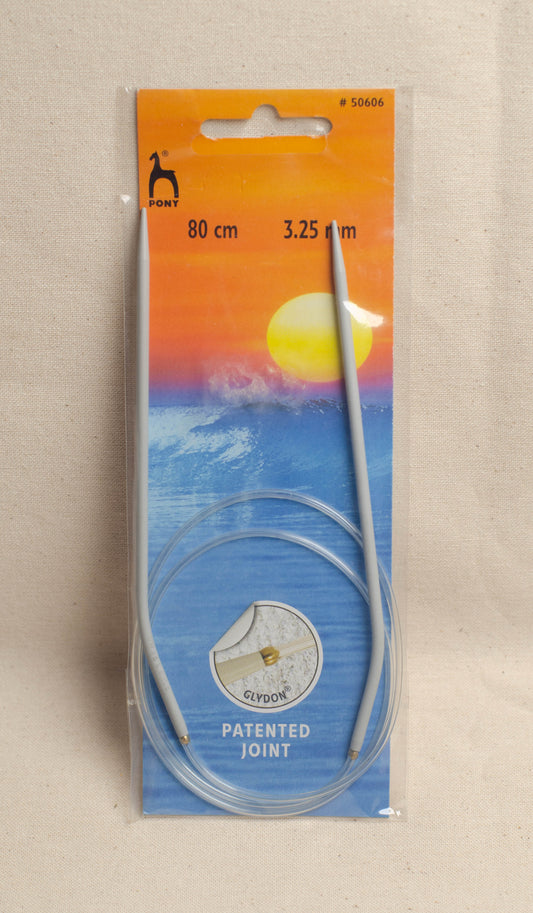 80cm/ 3.25mm Pony Classic Fixed Circular Knitting Needles