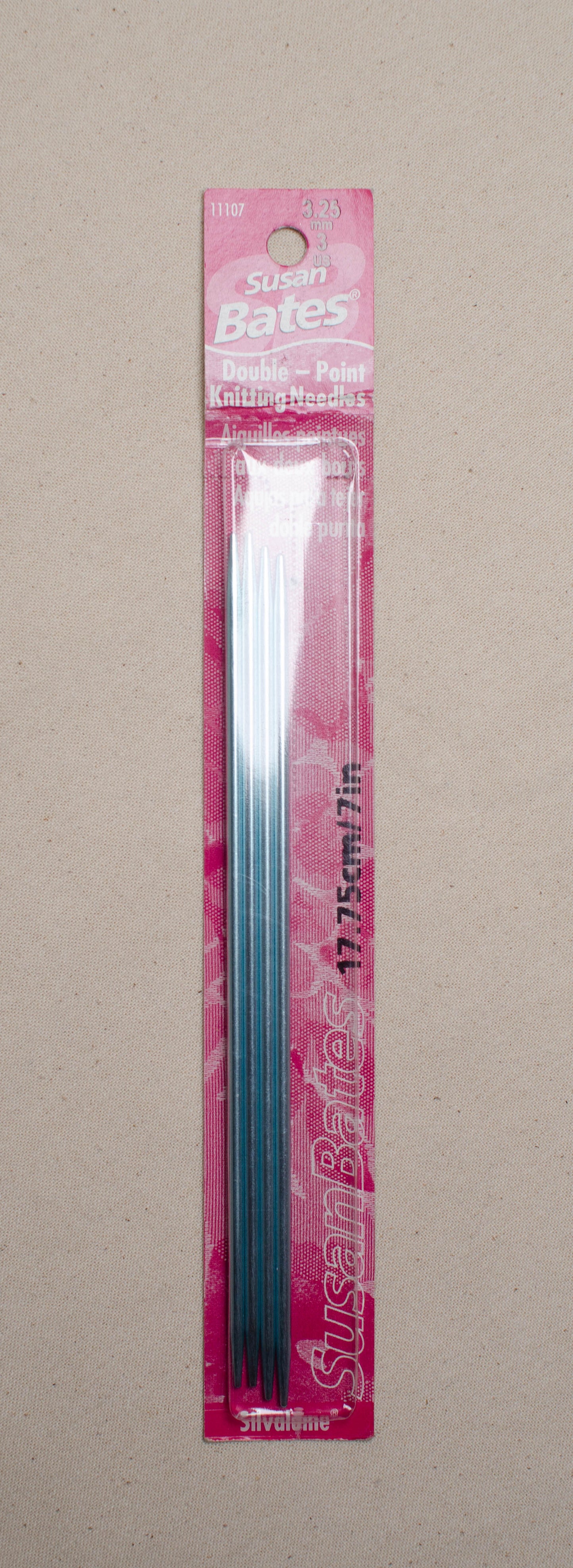 Silvalume 17.25cm Double Point Knitting Needles - 17.5cm X 3.25mm