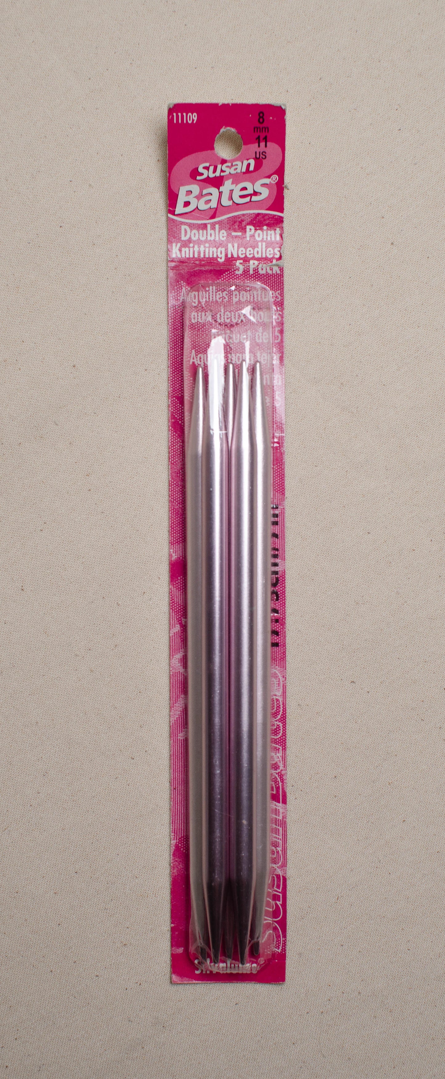 Silvalume 17.25cm Double Point Knitting Needles - 17.5cm X 8mm