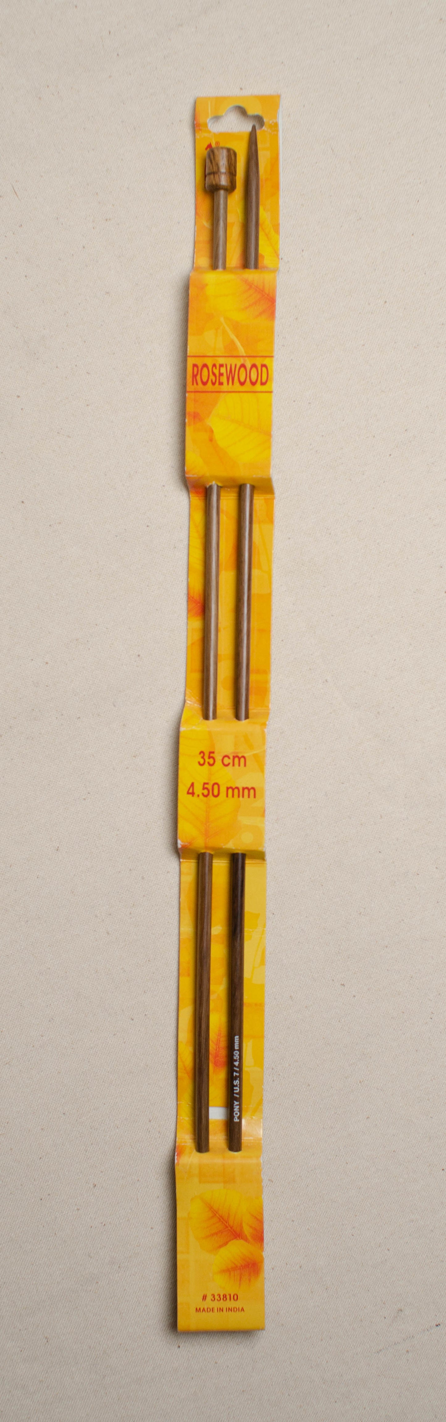 Pony Rosewood 35cm Knitting Needles - 35cm X 4.50mm