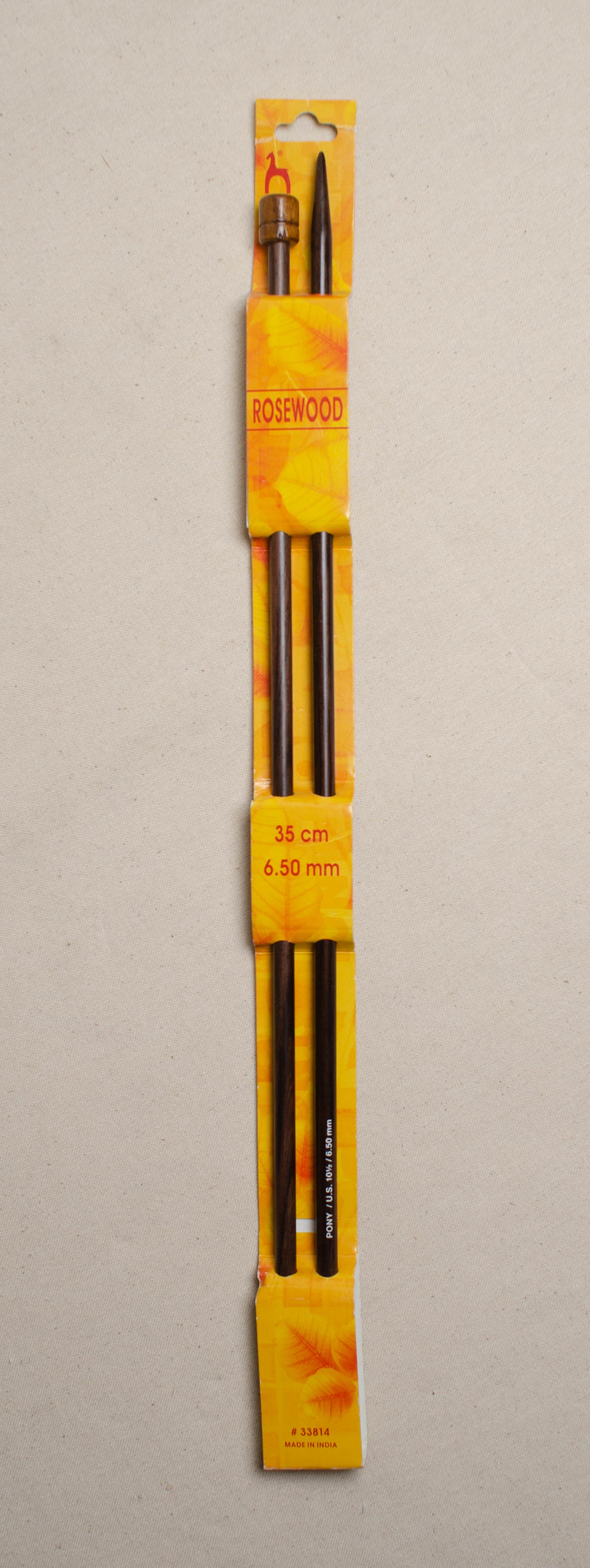 Pony Rosewood 35cm Knitting Needles - 35cm X 6.50mm