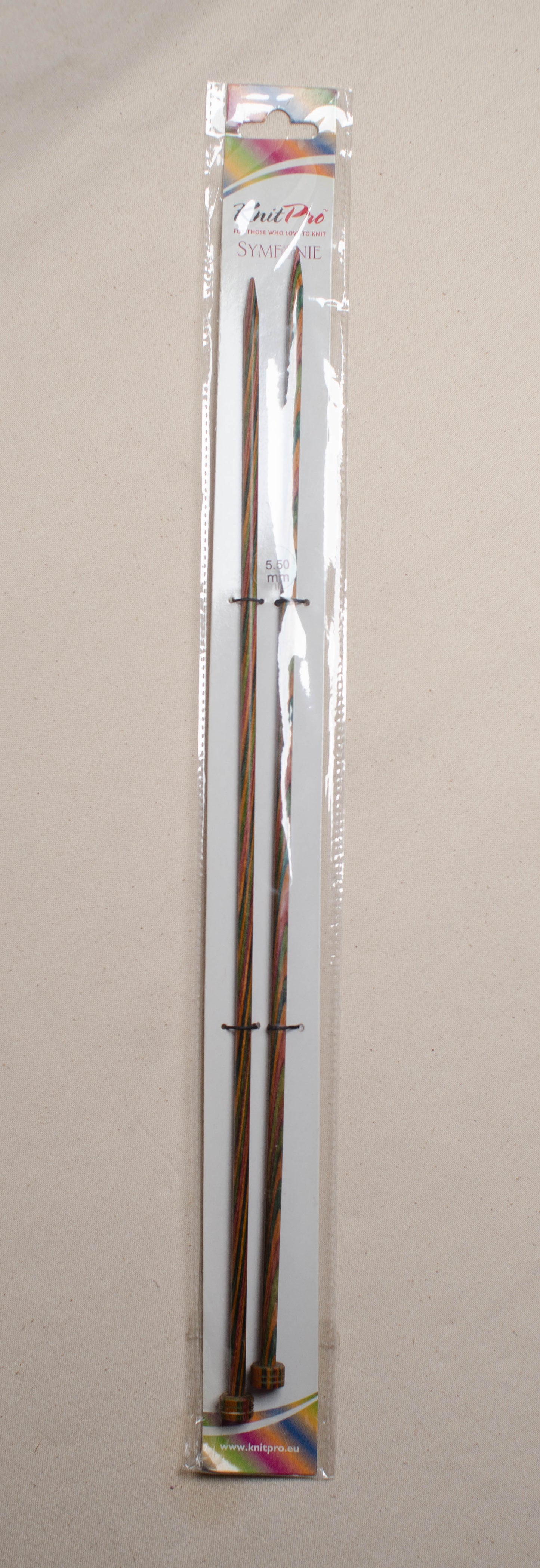 KnitPro 40 cm x 5.50 mm Symfonie Single Pointed Needles, Multi-Color